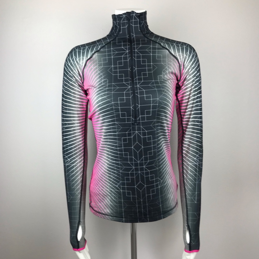 Nike Pro Printed Hyperwarm Half Zip Pullover S - image 2